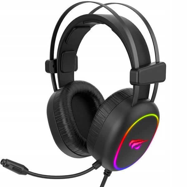 SŁUCHAWKI NAUSZNE Z MIKROFONEM HAVIT H2016D USB MINI JACK 3.5MM RGB zdjęcie 1