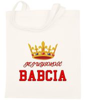 TORBA BAWEŁNIANA PREMIUM NA ZAKUPY Z NADRUKIEM PREZENT DZIEŃ BABCI