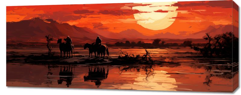 Obraz 100x40cm Zachód Słońca na Prerii zdjęcie 1