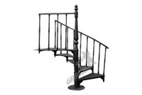 SCHODY KRĘCONE FI 2,00 M - CZARNE - 2 TRALKI SZCZUPŁE ŻELIWNE