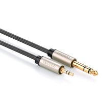 kabel przewód przejściówka audio trs mini jack 3.5mm - jack 6.35mm 2m szary