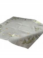 Obrus świąteczny haftowany szary 85x85 choinki Boże Narodzenie 2202