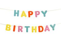 Baner filcowy Happy Birthday kolorowy tęczowy 300 cm