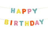 Baner filcowy Happy Birthday kolorowy tęczowy 300 cm