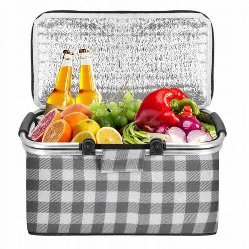 KOSZ PIKNIKOWY SKŁADANY TORBA TERMICZNA TURYSTYCZNY KOSZYK IZOLACYJNY 30L na Arena.pl
