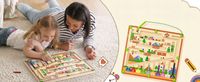 Labirynt Montessori Tablica Magnetyczna Drewniana Układanka Mozaika Sorter