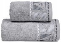 Ręcznik Yolo 70x130 Greno stalowy szary geometryczny trójkąty