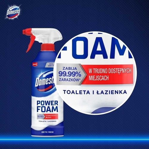 domestos power foam piana do mycia toalety i łazienki arctic fresh 435ml na Arena.pl