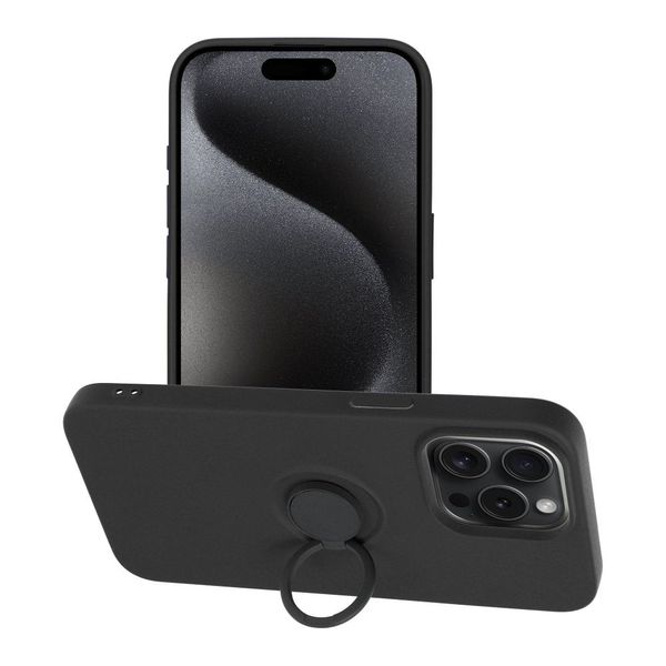 Futerał SILICONE RING do IPHONE 15 Pro Max czarny zdjęcie 1