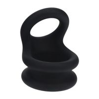 Wide Double O Silicone Cockring - M - Black