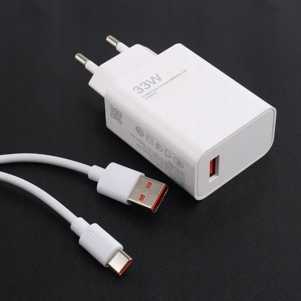 SZYBKA ŁADOWARKA DO XIAOMI REDMI NOTE 33W 3A + 1M KABEL USB TYP C 6A zdjęcie 3
