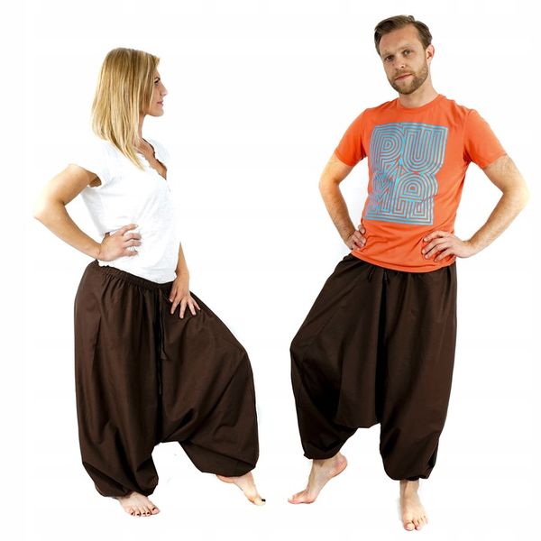 Unisex, szarawary z Indii, brąz kieszenie zdjęcie 1