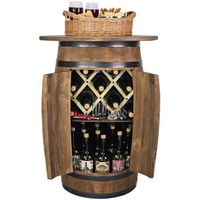 Barek drewniany beczka z drzwiczkami blatem i leżakiem wino 83x62 wenge