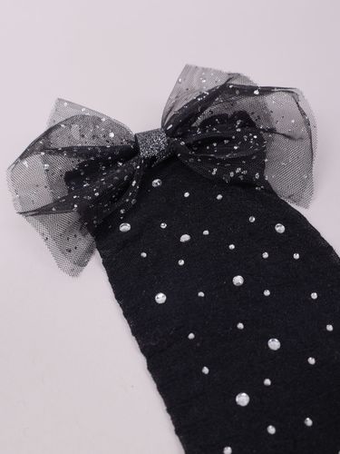 Podkolanówki dziewczęce rajstopowe z jetami i kokardą czarne 27-30 YOCLUB na Arena.pl