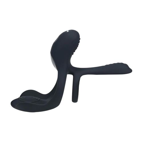 Triple Motor Vibrating Silicone Cockring - Black na Arena.pl