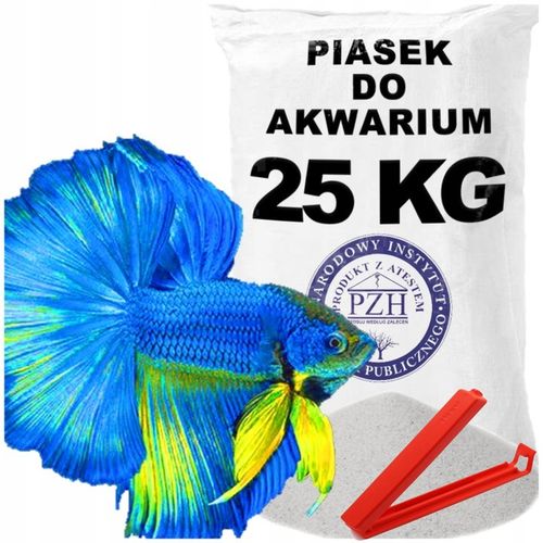 Biały drobny piasek kwarcowy do akwarium 25 KG na Arena.pl
