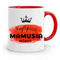 Kubek Czerwony Dla Najlepszej Mamy Na Świecie Z Nadrukiem Ze Zdjęciem