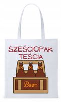Dla Teścia Taty Prezent Torba Eco Biała Shopper Z Nadrukiem Ze Zdjęciem