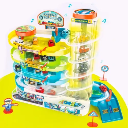 PARKING GARAŻ SAMOCHODOWY Z WINDĄ ZE ŚWIATŁEM I DŹWIĘKIEM AUTA ZAKRĘCONY na Arena.pl