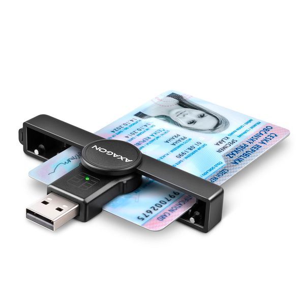 AXAGON Foldable pocket USB-A contact Smart/ID card reader | CRE-SMPA zdjęcie 1