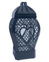Znicz kapliczka glamour serce czarny 37 cm kapliczka nowoczesny ażur DUŻE
