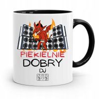 Dla Dja Muzyka Kubek Czarny Piekielnie Dobry Dj Z Nadrukiem Ze Zdjęciem