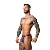 male power soo cumfy jock l/xl marmurkowy granatowy, modal