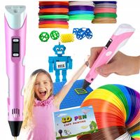 DŁUGOPIS 3D DRUKARKA 3D PEN RÓŻOWY+ WKŁADY 310M + MATA +SZABLONY ZESTAW XXL