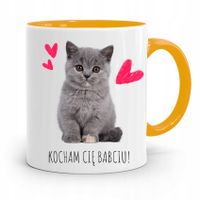 Kubek Żółty Dzień Babci Kocham Cię Babciu! Prezent Z Nadrukiem Ze Zdjęciem