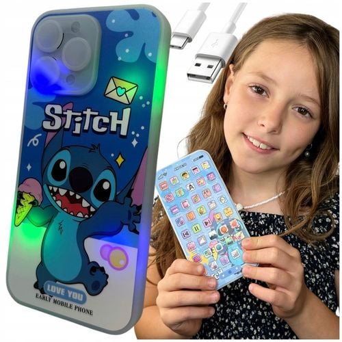 INTERAKTYWNY TELFON STICH DLA DZIECI USB C ŁADOWANY DŹWIĘKI NAUKA ZABAWKOWY na Arena.pl