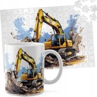 ZESTAW KUBEK + PUZZLE 110EL - MASZYNY BUDOWLANE