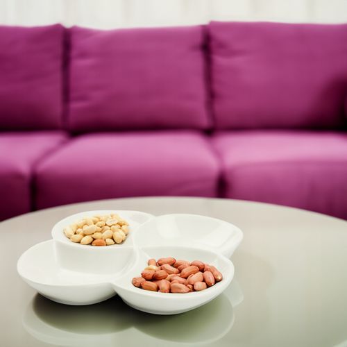 PÓŁMISEK OKRĄGŁY CZTERODZIELNY 21CM PORCELANOWY BIAŁY NA PRZEKĄSKI SOSY na Arena.pl