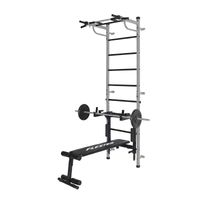 Drabinka Kraft Light 3w1 srebrna z wyciągiem + ławka + poręcze 200kg