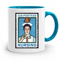 Kubek Błękitny Pielęgniarki U.s.postage Nursing Z Nadrukiem Ze Zdjęciem
