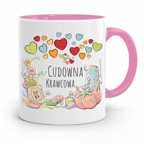 Kubek Różowy Krawca Krawcowej Cudowna Krawcowa Z Nadrukiem Ze Zdjęciem na Arena.pl
