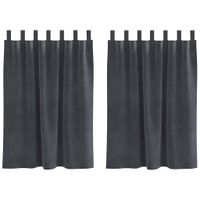 Zasłony z zasłonami 2 pcs Jasnoszary 140 x 140 cm Aksamit