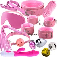 Zestaw BDSM Komplet Sex Zabawek Wibrator Kajdanki Korek Gra Dla Par