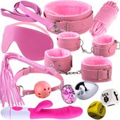 Zestaw BDSM Komplet Sex Zabawek Wibrator Kajdanki Korek Gra Dla Par