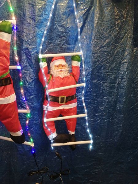 Mikołaj Na Świecącej Drabinie Led 90Cm Biała Led zdjęcie 6