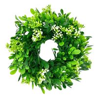 WIANEK NA DRZWI JESIENNY BUKSZPANOWY STROIK WIENIEC NA GRÓB CMENTARZ 25cm