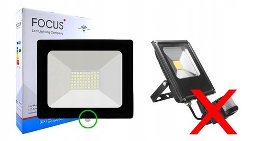 Naświetlacz halogen lampa LED z czujnik ruchu 50W CIEPŁY AUTOMATYCZNY IP65 na Arena.pl