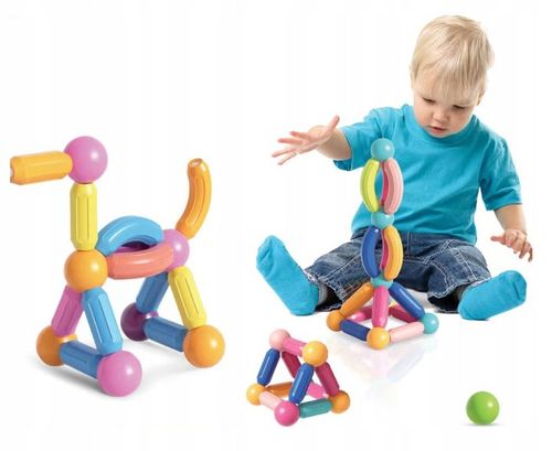 KLOCKI MAGNETYCZNE KONSTRUKCYJNE EDUKACYJNE MAGNETIC STICKS DLA DZIECI 98EL na Arena.pl