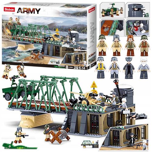 Klocki Bitwa Na Moście Jeep W Pułapce Armia Wojsko BUNKIER DZIAŁO 8 FIGUREK na Arena.pl