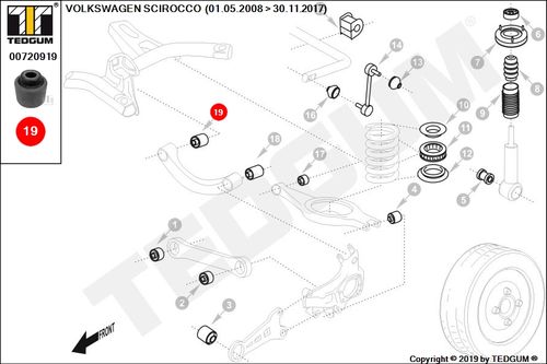 VW SCIROCCO TULEJA DRĄŻKA TYLNEGO 137138 08- na Arena.pl