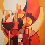 Plakat 60x60cm Wieczorne Gdybanie przy Winie