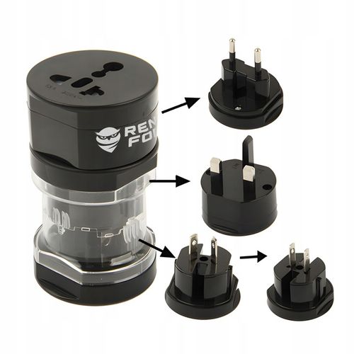 Adapter do Gniazdka Angielska Podróżny Zestaw 3 Końcówek ŚWIAT UK UE na Arena.pl