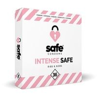 safe   condoms intense safe ribs & nobs (36 pcs)