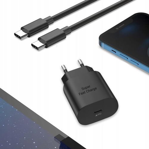 SZYBKA ŁADOWARKA DO TELEFONU SAMSUNG KOSTKA 25W + KABEL USB-C 1M na Arena.pl