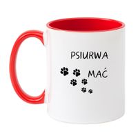 KUBEK "PSIURWA MAĆ" Wzór - Klasyczny Biało-Czerwony 330 ml