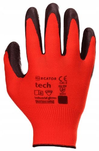 rękawice robocze mercator tech red+black latex - l - 1 para na Arena.pl